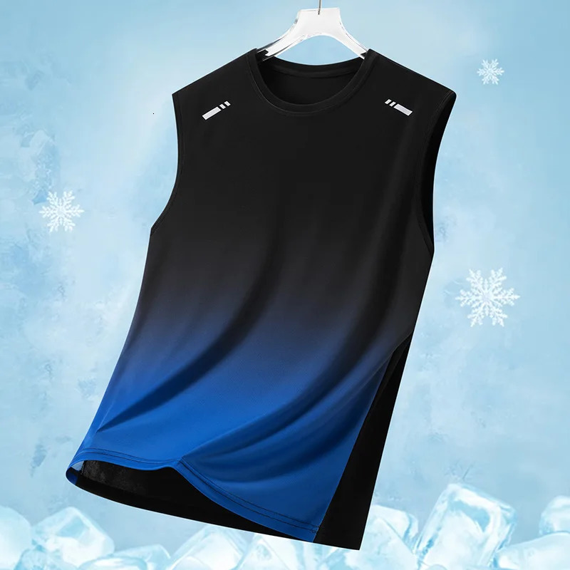 Mens Gradient Sports Vest Lightweight Sleeveless round Neck T-Shirt Summer Running Trendy Loose Fit Youth Cross-Border 260306