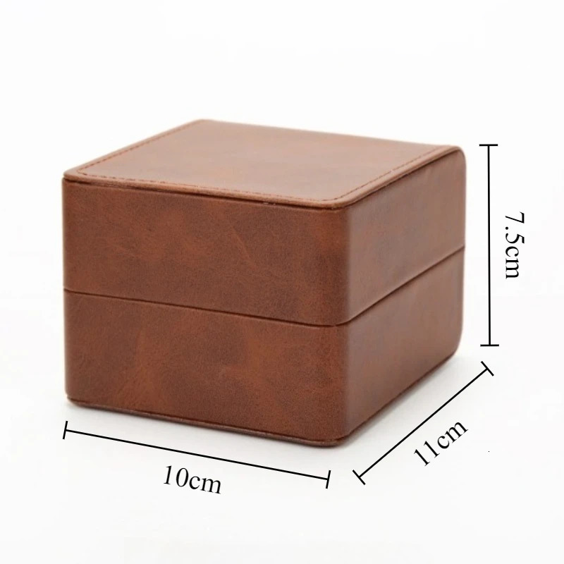 Single Leather Watch Box Flip Watches Storage Boxes Man Jewelry Organizer Packaging Case Portable Gift Watch Box 260304