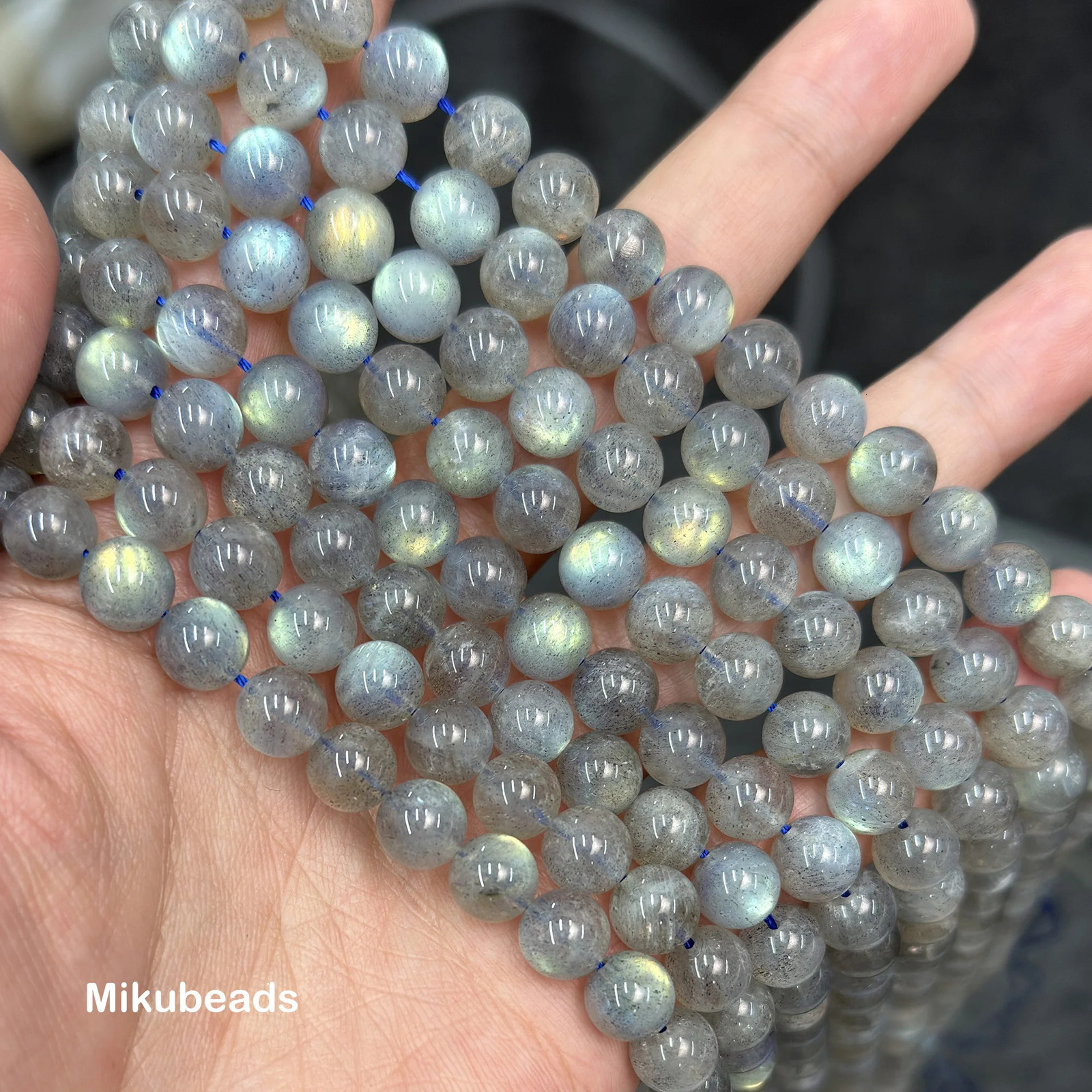 Wholesale Natural 8mm A Madagascar Labradorite Smooth Round Loose Beads For Making Jewelry DIY Stone Necklace Strand 260302