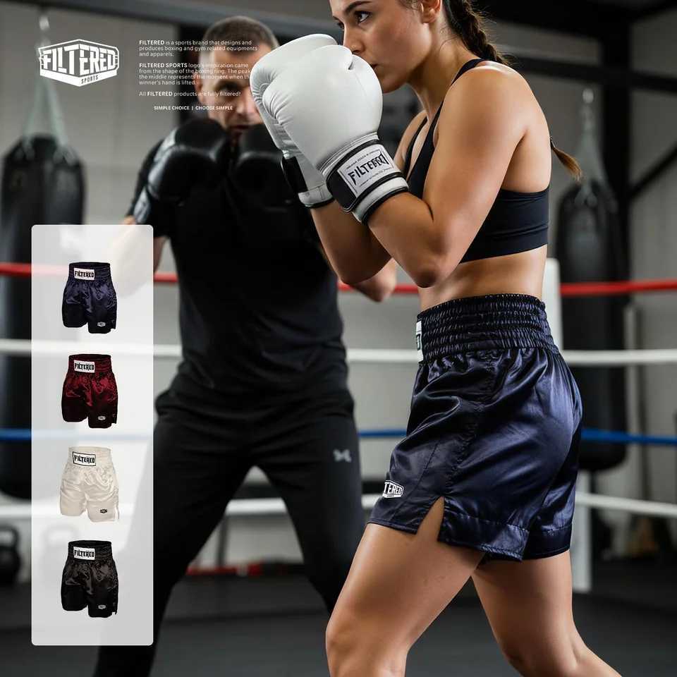 Mens Satin Boxing Trunks Tyson Tribute Pro Fight Muay Thai Kickboxing MMA Shorts Elastic Waistband Breathable Training Bottoms X260306