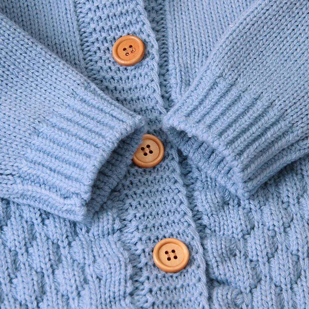 2020 Autumn Winter Newborn Sweater Baby Boy Girl Clothes Romper Bear Ear Knit Hooded Jumpsuit Outfit Clothing Z260306