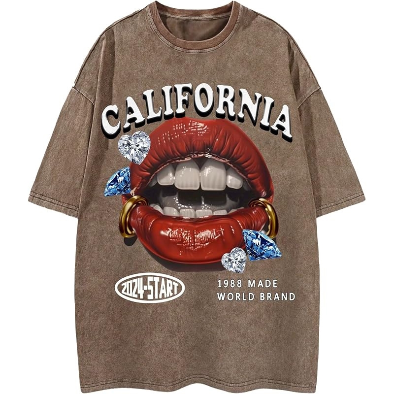 New style Men2kYRARAGraTeesVintageLipPrinticgWDIHipph 100% cotton straight fit