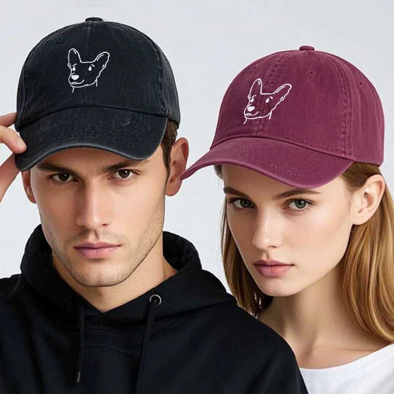 Dog Embroidery Baseball Cap Men Women Soft Washed Cotton Casual Sports Dad Hat Sun Protection Snapback Caps S260306