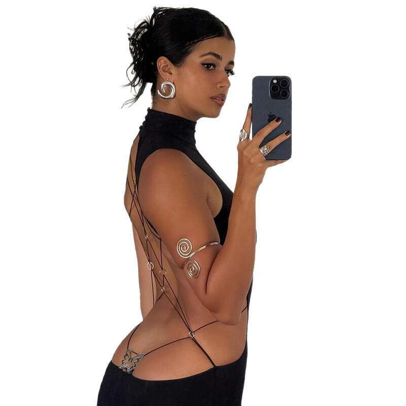 2026 European and American Summer New Sexy Backless Butterfly Knot Dress, Stylish Hot Girl Long Dress