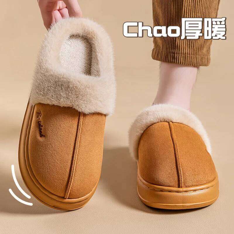 Litfun Winter Fuzzy Slippers For Women Platform Indoor Slip On Cozy House Slides Fluffy Warm Outdoor Women's Snow Boots