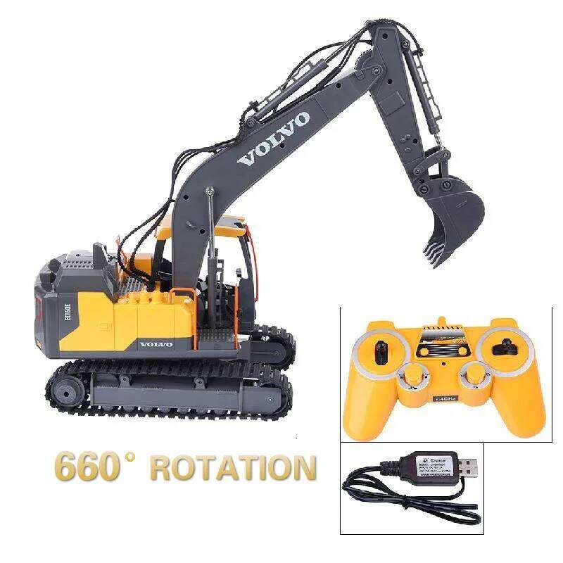 Double E E568 RC Excavator 1/16 17CH Crawler 3in1 Truck Alloy Digger Radio controlled Car Engineering Model Children's Day Gifts C260305