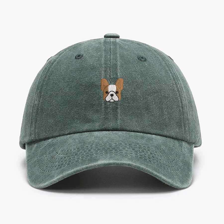 Embroidered Mini French BullDog vintage cotton Baseball caps Men Women Washed Hat Sports Fishing Dad Summer Peaked cap S260306