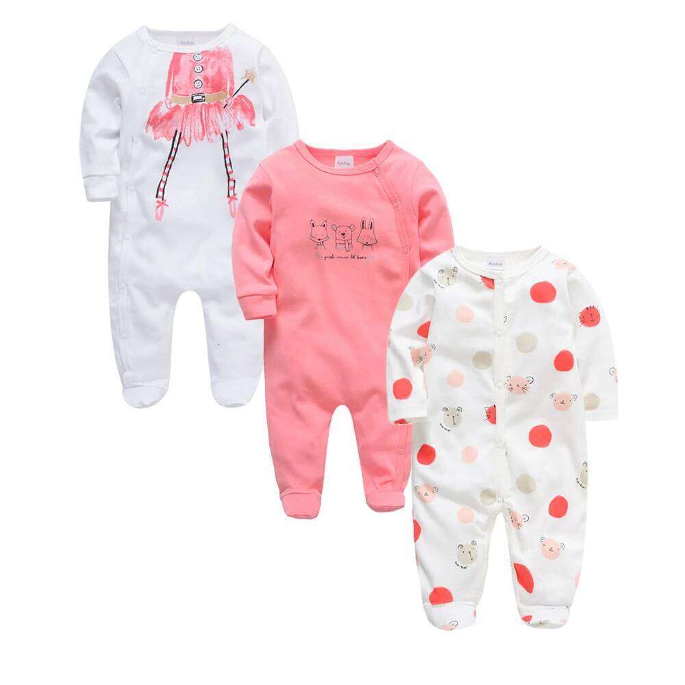 New Style Baby Girls Romper 3 Pcs/lot 0-12M Dot Design Lovely Girl Clothes Spring Autumn Long Sleeve Overalls Jumpsuit Z260306