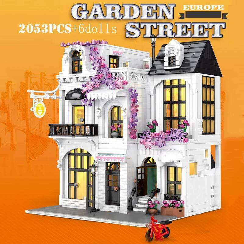 Creative Style Architecture Building Blocks Model European Flower Street Series MOC Villa Ideas Brick Boy Toy for Adult Z260306