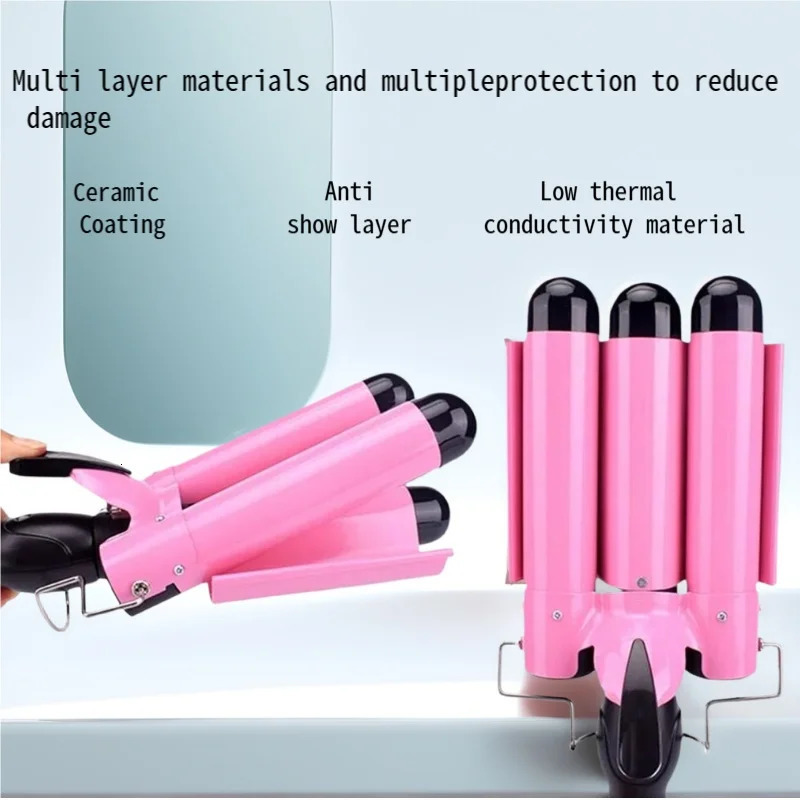 IRUIBEAUTY Professional Hair Curling Iron Ceramic Triple Barrel Hair Curler Irons Hair Styler Hair Waver Styling Tools 260305
