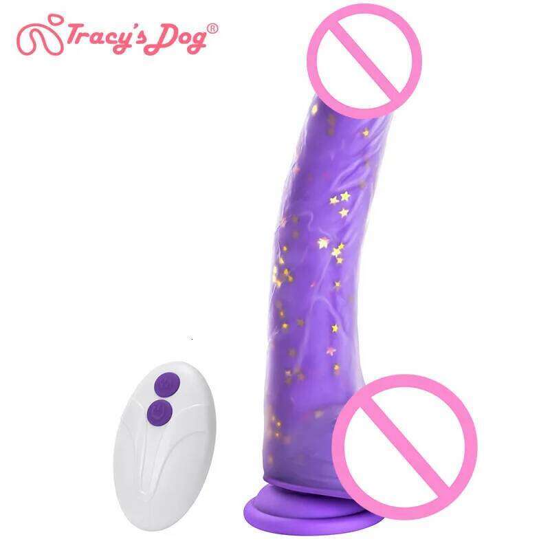 Tracy's Dog Thrusting Dildo Vibrator 9.25" Realistic G-Spot Stimulator Heating 5 Swinging & 7 Vibration Modes Adult Sex Toys W260305