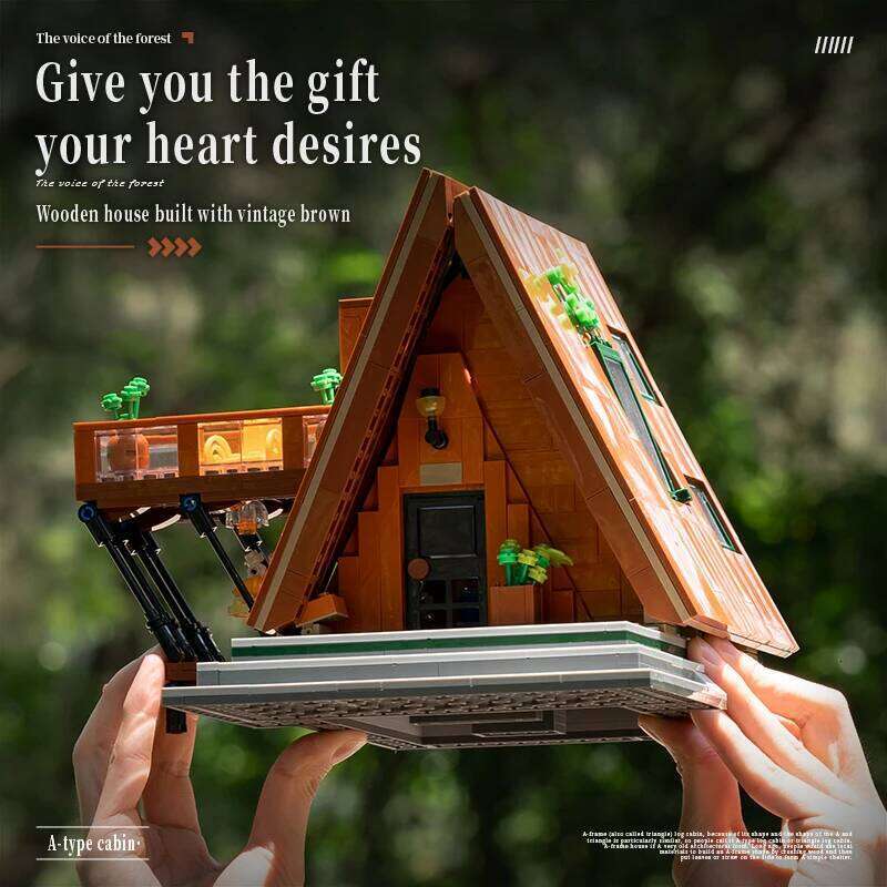 A-Frame Cabin Building Blocks Set MOC Creative Technical Assembly Bricks STEM Educational Desktop Model Holiday Gift for Adults Z260305