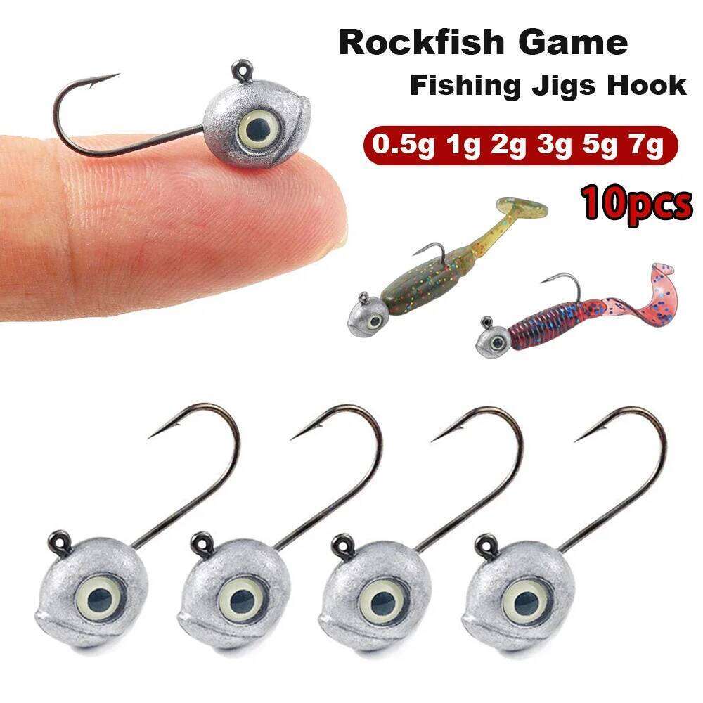 Grouper Crank Jig Head Leaded 0.5g 1g 2g 3g 4g 5g Fly Fishing Rockfish Game Jigs Lure Soft Worm Bait Hook Tool S260305
