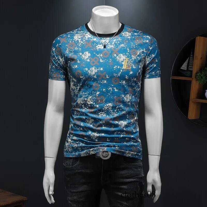Men T shirt Summer 2025 Men's Slim Fit ort Sve T-irt Casual Silk Cotton Printed Tee Youthful Sle round Ne Anti-Pilling