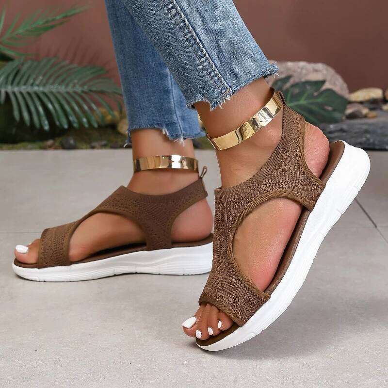 2026 Summer New Women's Open toed Outdoor Fashion Breathable Comfortable Slope Heel Casual Sandals