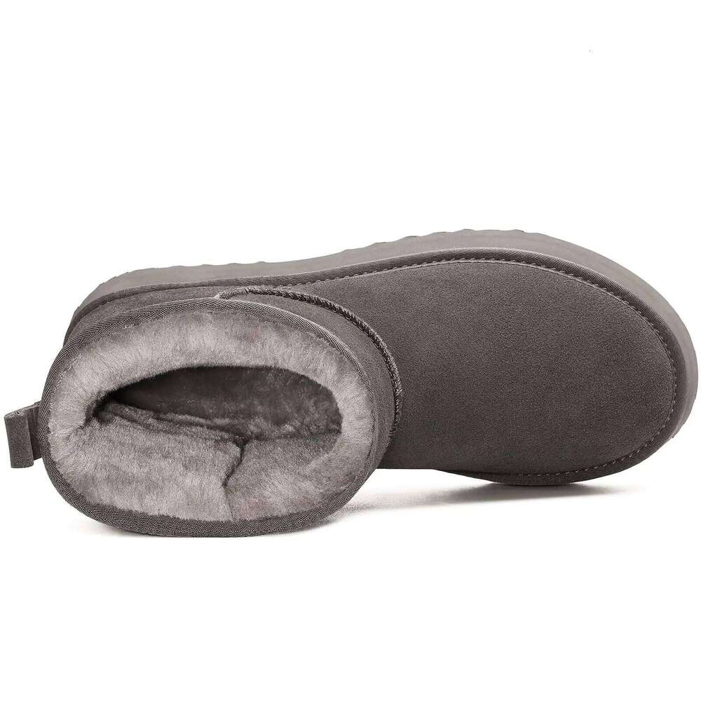 Litfun Winter Fur Snow For Classic Thick Sole Outdoor Fuzzy Suede Mini Women Genuine Wool Fluffy Boots