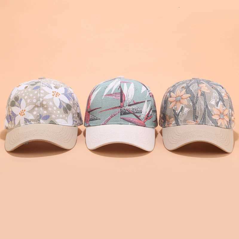 New Baseball Cap Women Flower Embroidery Sun Hats Spring Summer Girls Adjustable Snapback Visor Caps S260306
