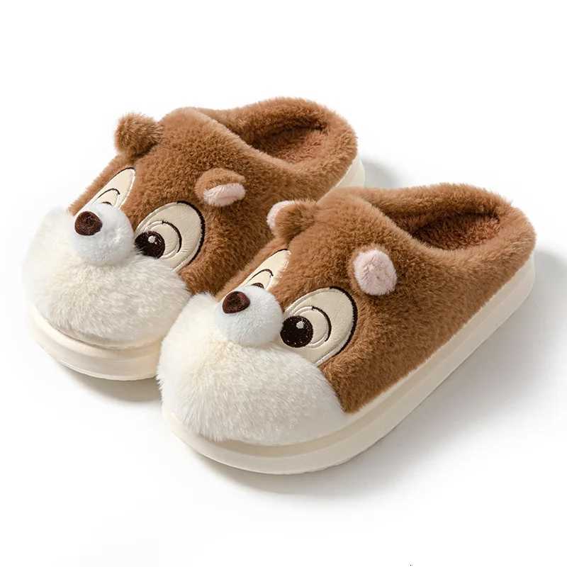 2024 new winter ladies indoor non-slip fluffy slide bedroom cartoon warm plush slippers mens casual cotton shoes S260305