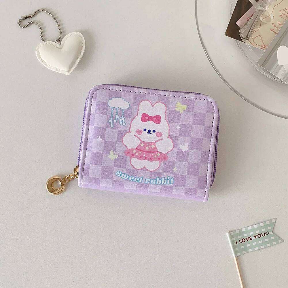 Rabbit Coin Purse Comfortable Cute Bear Cartoon Wallet Korean Version Pu Leather Card Holder For Daughter Gift Travel C260304