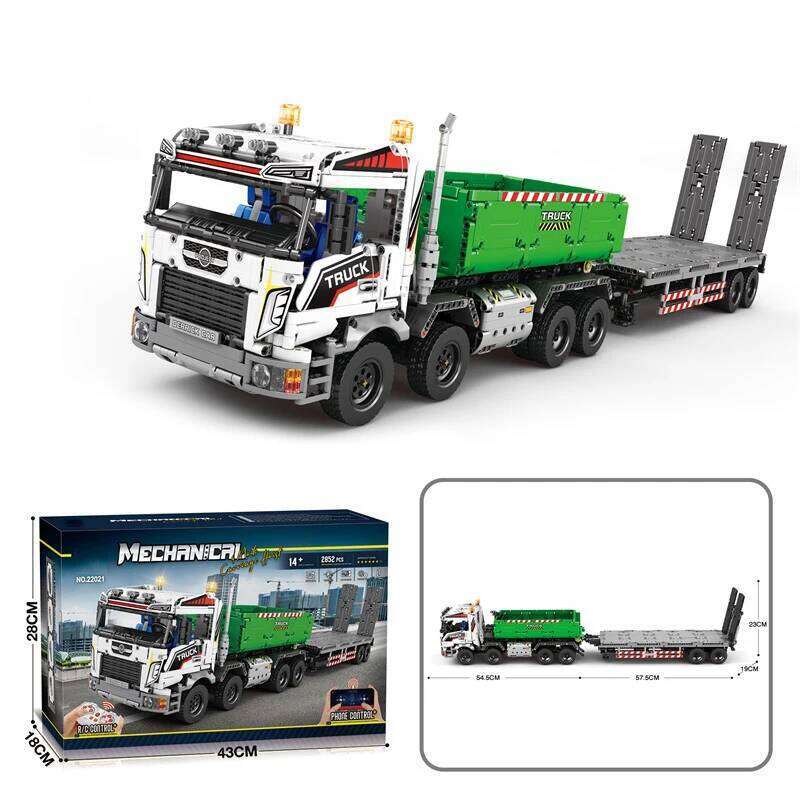 2852PCS Technical Crane Vehicle Building Blocks Hook Lifting Truck Car Trailer Tow Model Bricks Toy For Kids Holiday Gifts Z260305