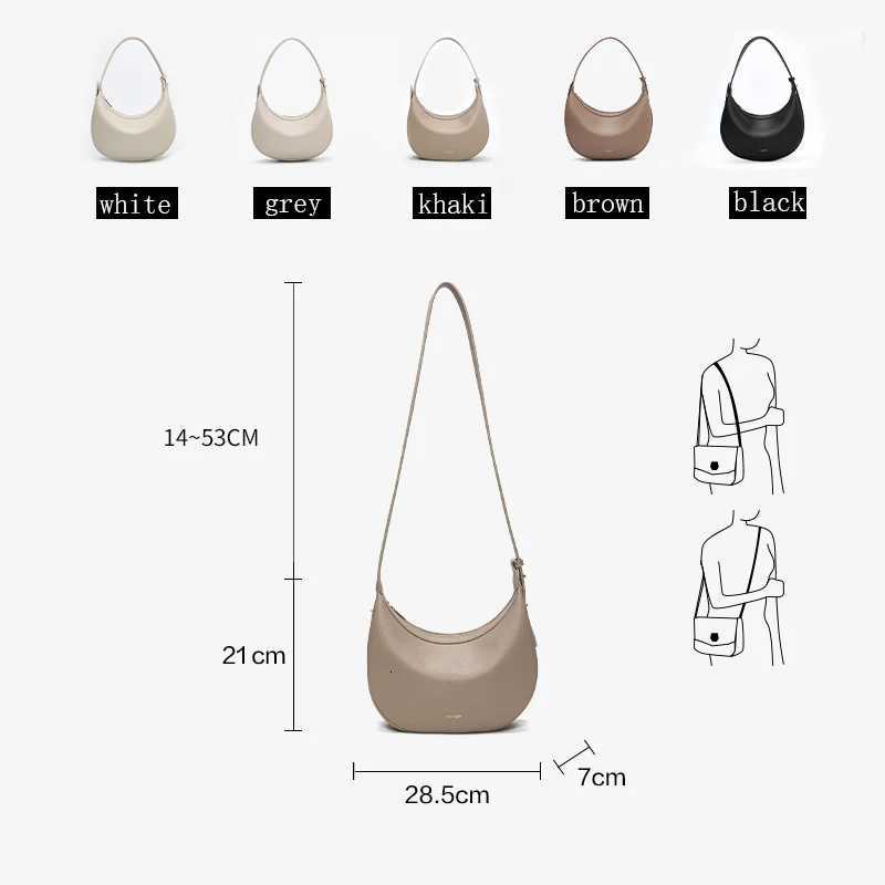 FOXER Womens Shoulder Bag PU Leather New Lady Crescent Underarm Bag Fashion Minimalist Crossbody Bag for Daily Casual Outfit H260306
