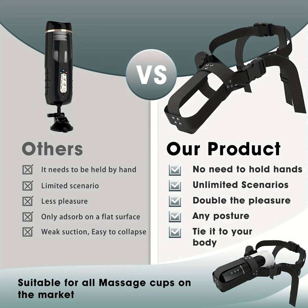 Adjustable Strap-on Automatic Masturbation Cup Wearable Harness Male Hands Free Masturbator Sex Toys for Man W260305