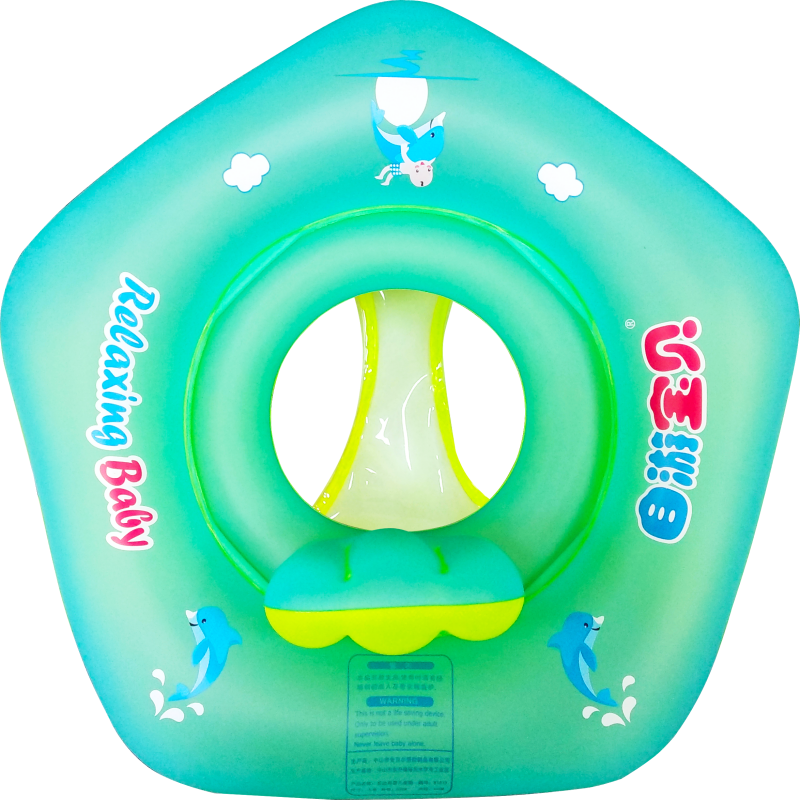 Baby Swim Neck Float Ring with Sunshade Canopy - Inflatable Infant Swimming Pool Float for Ages 0-3, Safe Water Play Toy with Dolphin Design