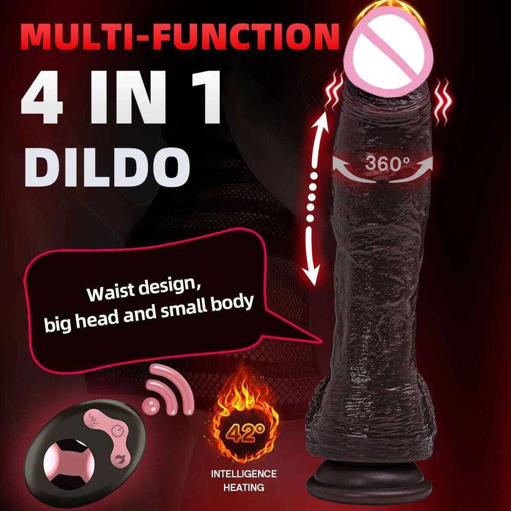 Realistic Big Dildo Vibrator Penis Telescopic Swing Heating Silicone Dildos Female Remote Control Dick Vibrators For Women W260305