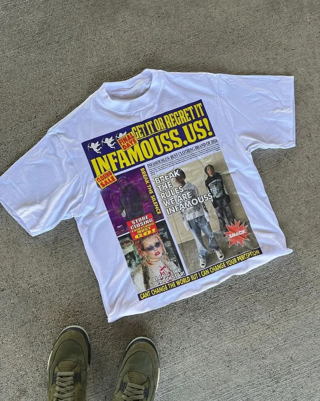 Harajuku American spaper Graphic T Shirts Y2k Tops Oversized T Shirt Couple Pro Choice Gothic Streetwear Vintage Men Clothing 260303
