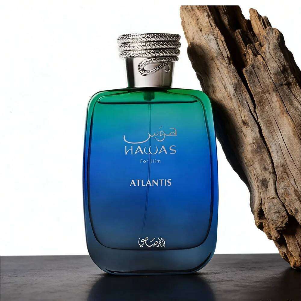 Rasasi Hawas Atlantis Eau De Parfum For Men 100ml Aquatic Citrus Scent With Bergamot Lemon Ambergris Base Note Spray 26H0306