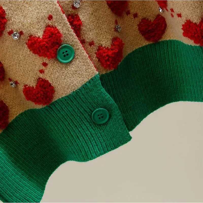 Heart Plaid Viscose Wool Thick O-Neck Vintage Knitted Womens Cardigans Sweater Fashion Single Breasted Short Cardigan For Women M260306