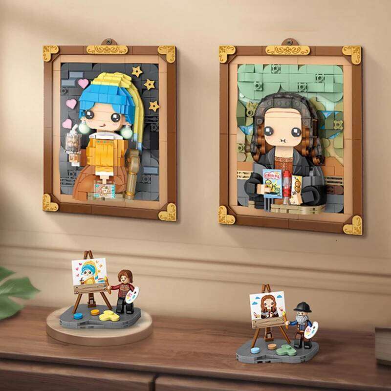 World Famous Oil Model Building Blocks DIY Mona Lisa Hanging Painting Home Ornaments Children's Toys for Friends Gifts Z260306