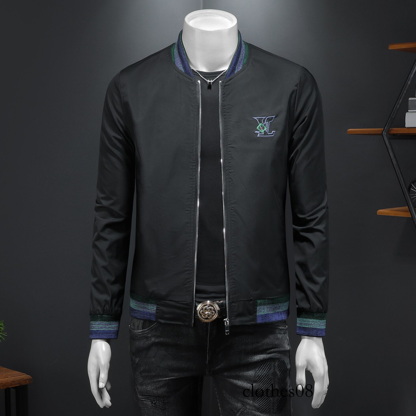 European Collection 2026 Spring New Men's 3D Embroidered Jacket with Baseball Collar, High-Quality Patchwork Coat, Trendy