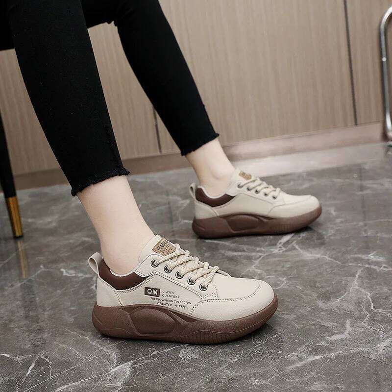 New 2024 Spring Thick Sole Elevated Sports Women's Student Street Casual Board Shoes