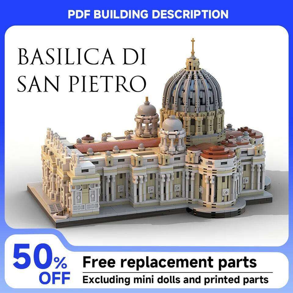 New MOC Hot Selling St. Peter's Basilica Castle Building Blocks Square Expansion Pack House Collection DIY Toy Boy Gift Z260306