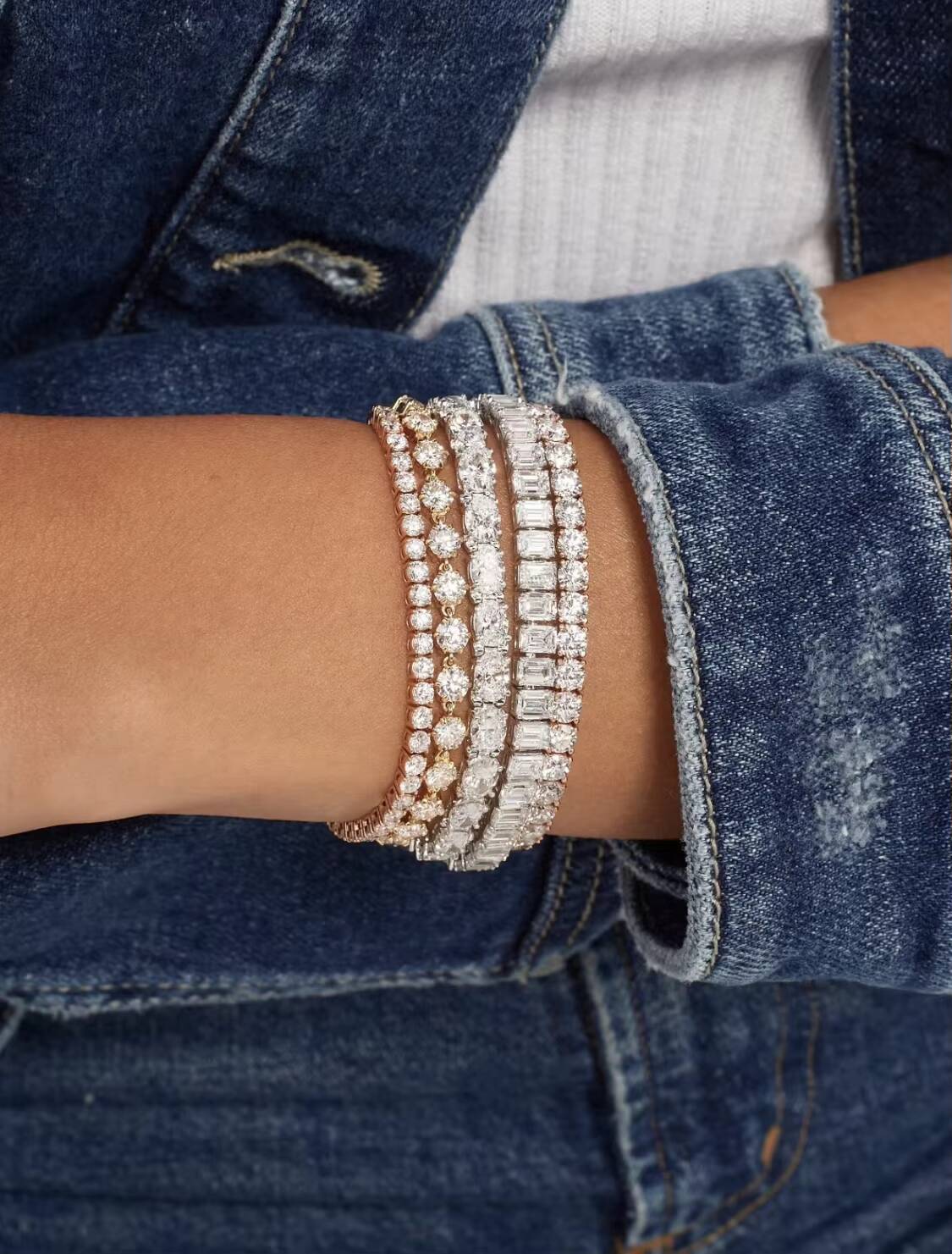 Custom IGI Certified Lab Grown Diamond Tennis Bracelet Chain 10K 14K 18K HPHT Cvd Diamond Bracelet for Women
