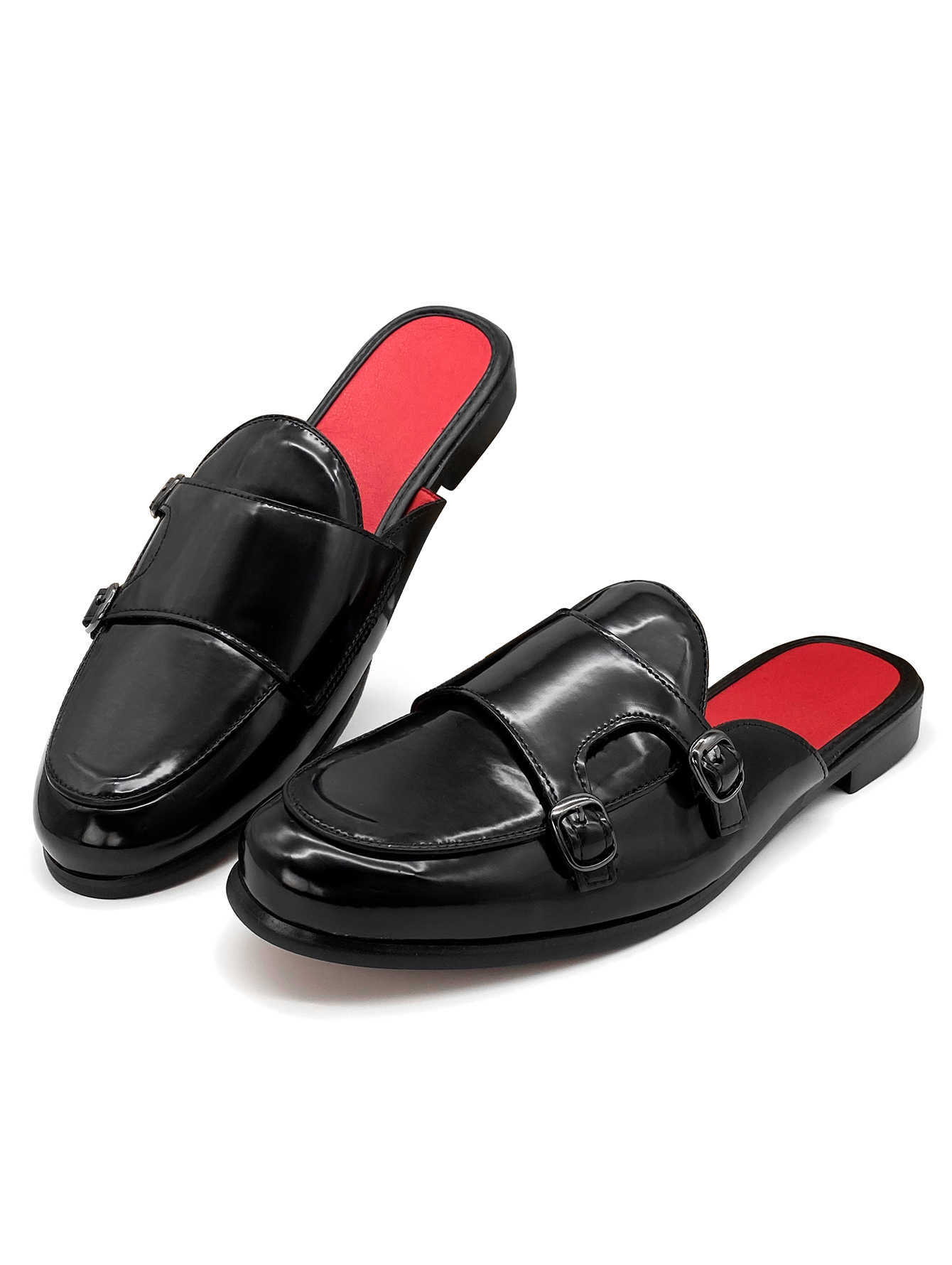 NXY Slippers Dress Shoes Lace Up Polished finish Flat-bottomed Cut Shoes Sandals Mid Black Shoes Leather Slippers Flip Flops For Men