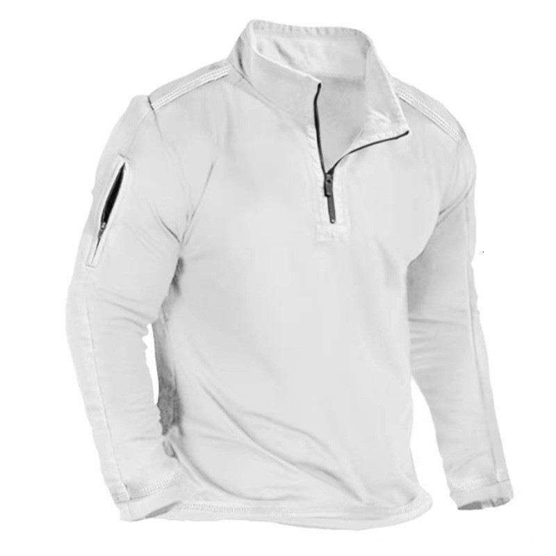 2026 Spring Autumn European and American Men's Clothing Export Independent Station T-Shirt Outdoor Zipper Pocket Long Sleeve Sweatshirt