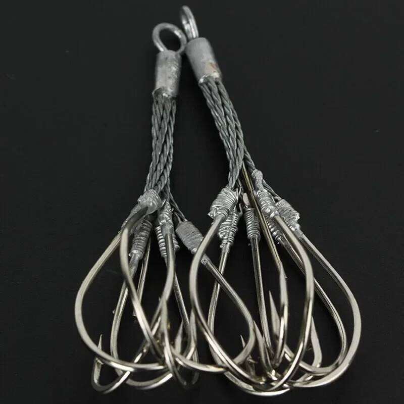 5/6/8 Claw High Carbon Steel Treble Hooks Super Sharp Grappling Hook Fishing Gear Tackle Fishhook S260305