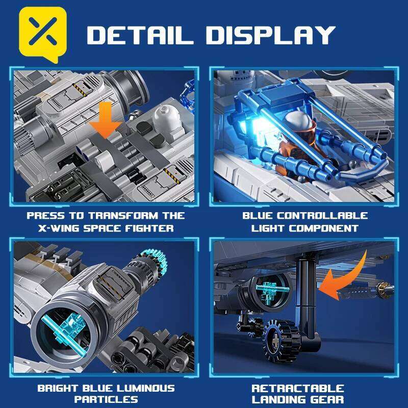 TOYLINX Space Fighter Jet DIY Model Bricks 1271PCS Moc Building Blocks Education Toys Birthday Christmas Gifts for Kids Z260305