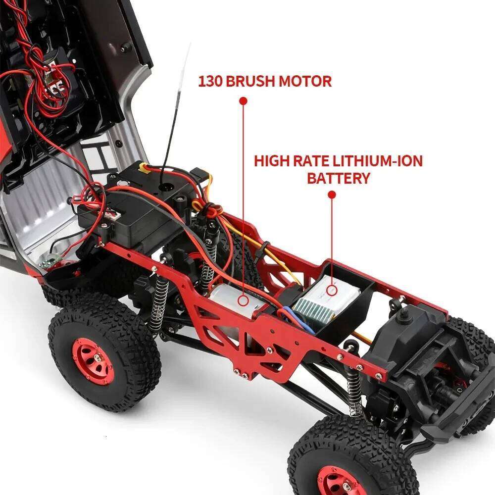 Wltoys 2428 1:24 Mini RC Car 2.4G With LED Lights 4WD Off-Road Electric Crawler Vehicle Remote Control Truck Toy for Children C260305
