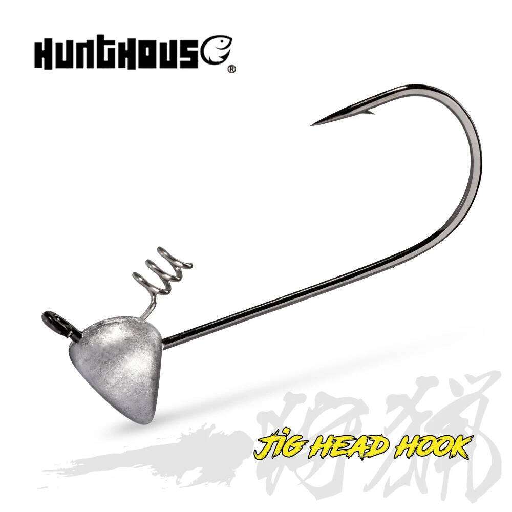 Hunthouse 3.5g 5g 6.5g 4pcs/bag shaky head jigs Soft hook Flat-Faced Shakey Jig Fishing Tackle for Lure Accessories S260305