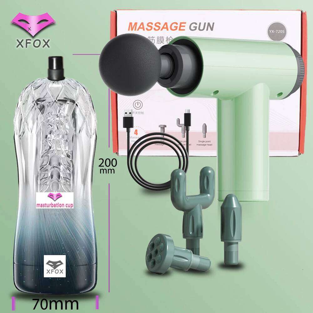 Massage Gun Male Masturbator Sex Toys Vagina Adult Endurance Exercise Electric Telescopic vibration Mastubators Cup for Men W260305