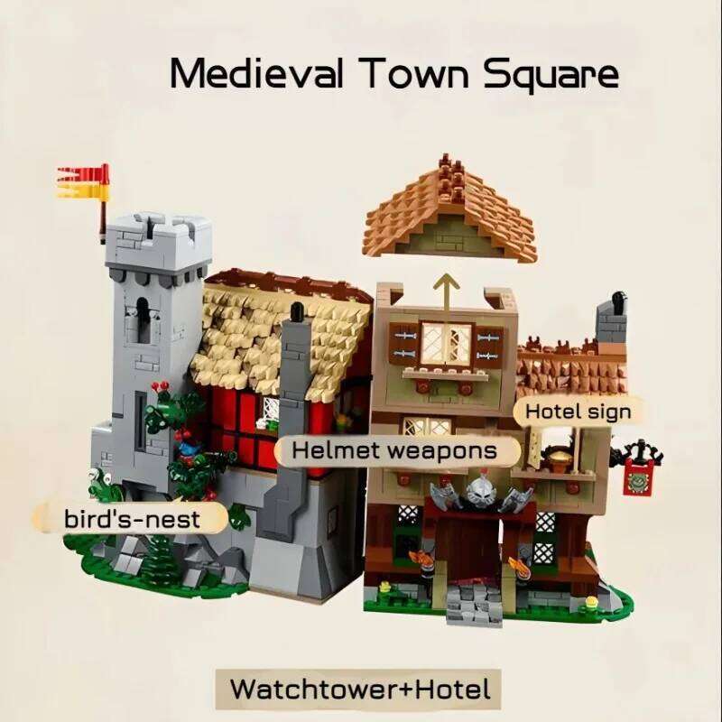 3304PCS Creative Medieval Town Square Building Blocks City Street View Architecture Assemble Bricks Toy Gift For Adult Kids Z260305