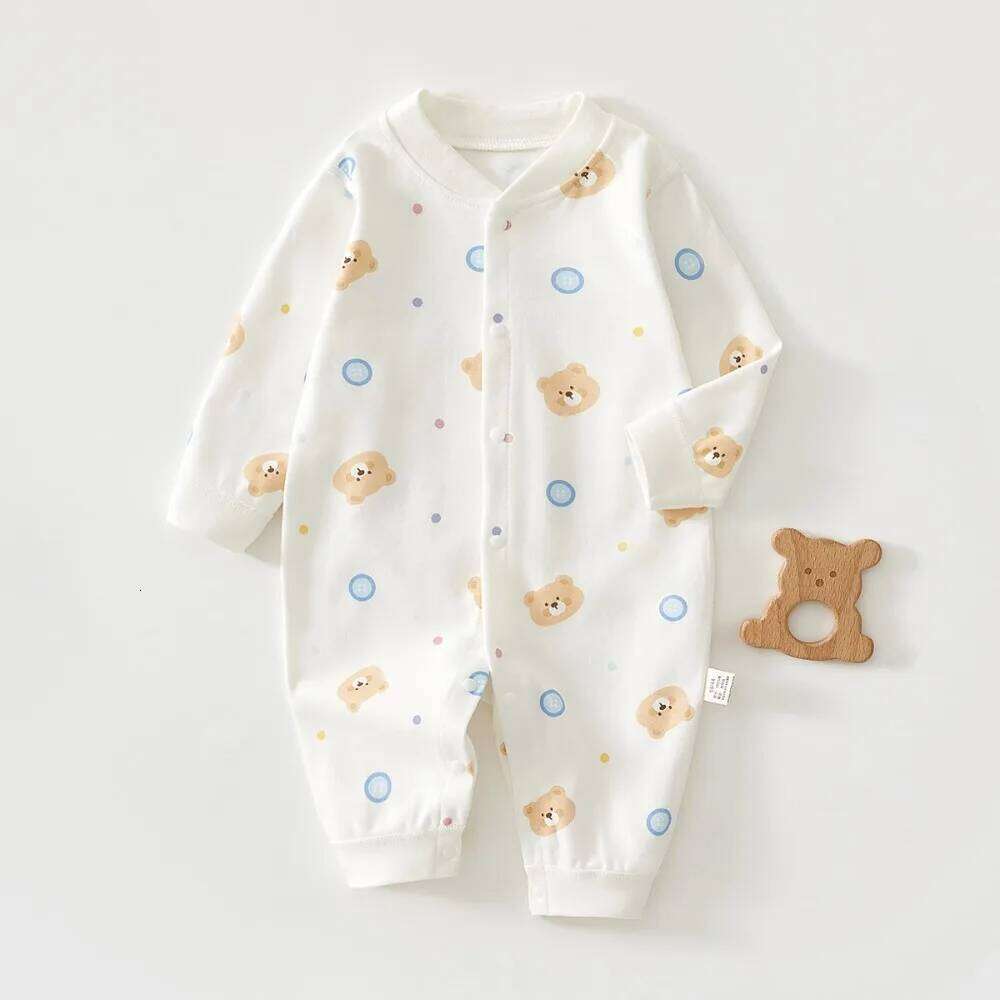 AYNIGIRLL 0-18M Baby Boneless Newborn Single Breasted Romper Boys and Girls Cartoon Bodysuit Long Sleeve Climbing Suit Z260306