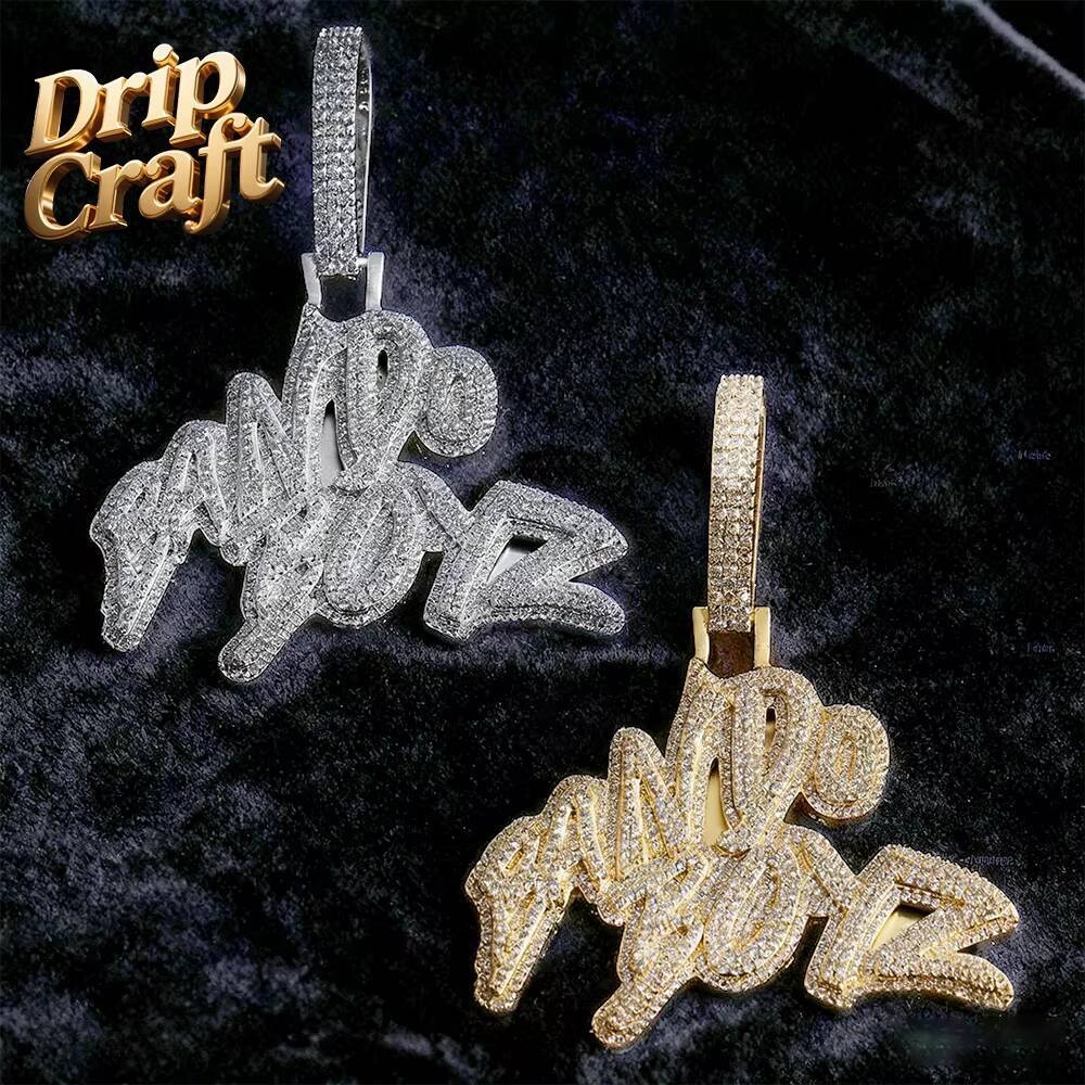 Hip-hop Bando Boyz Pendant Necklace Gold Plated Link Chain silver vvs moissaniteia Unisex Trendy Jewelry