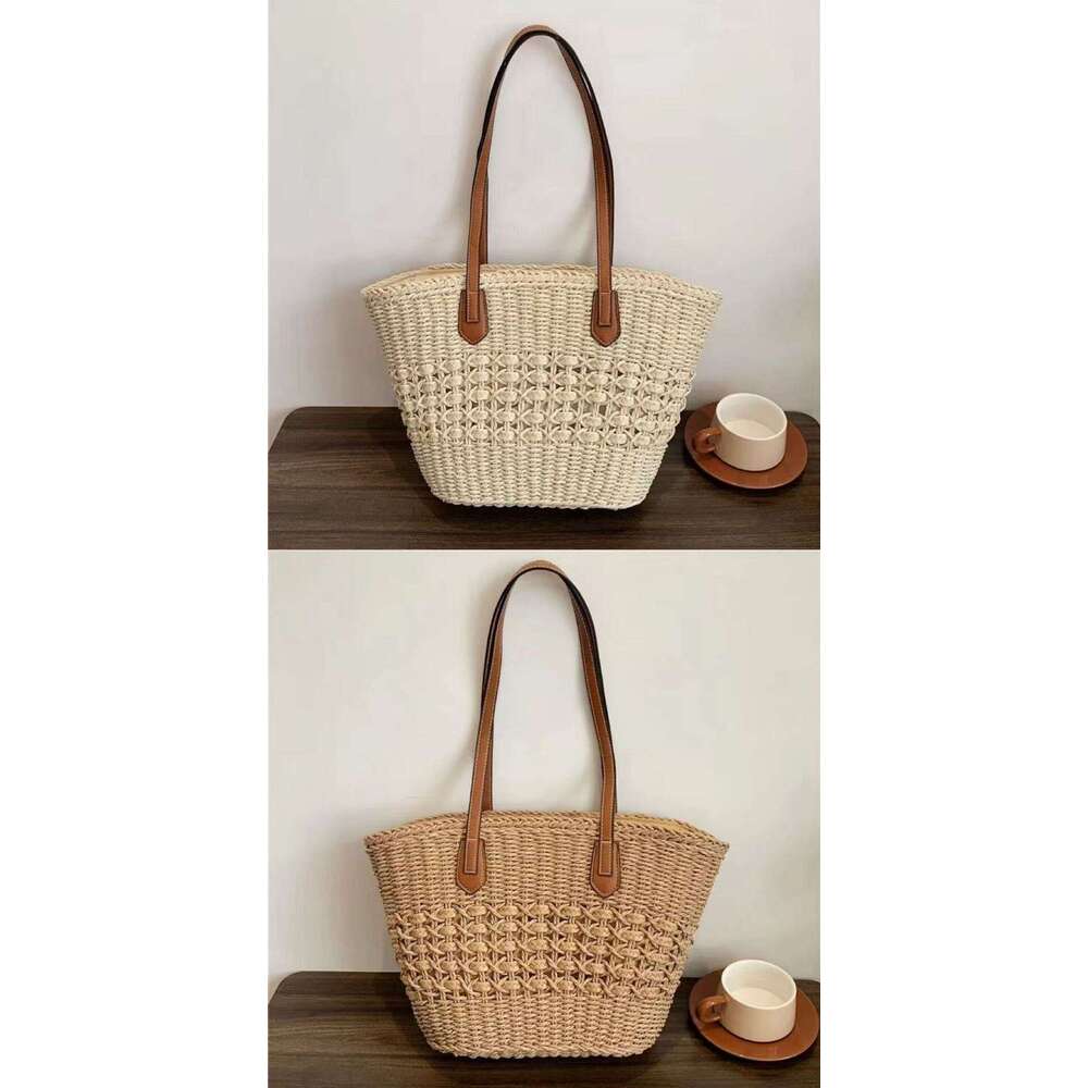 Hollow Out Bag Women, Capacity Versatile Woven Shoulder Commuting Straw Bag, Large Tote For Beach