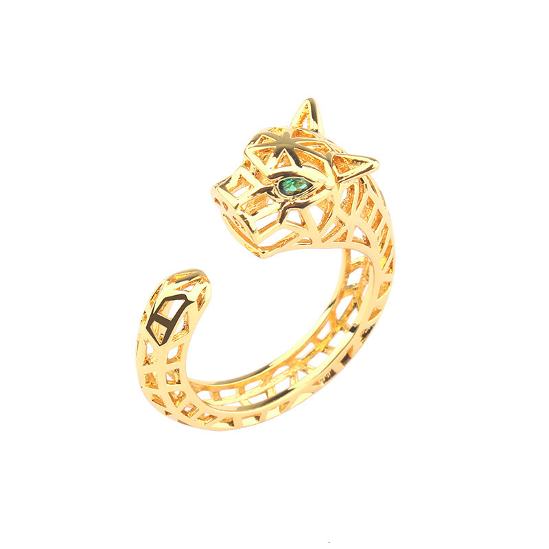 Bracelet Style Bold Punk Hollow Leopard Ring Set Bracelet For Men Women, Unique And Domineering Open Bracelet Jewelry