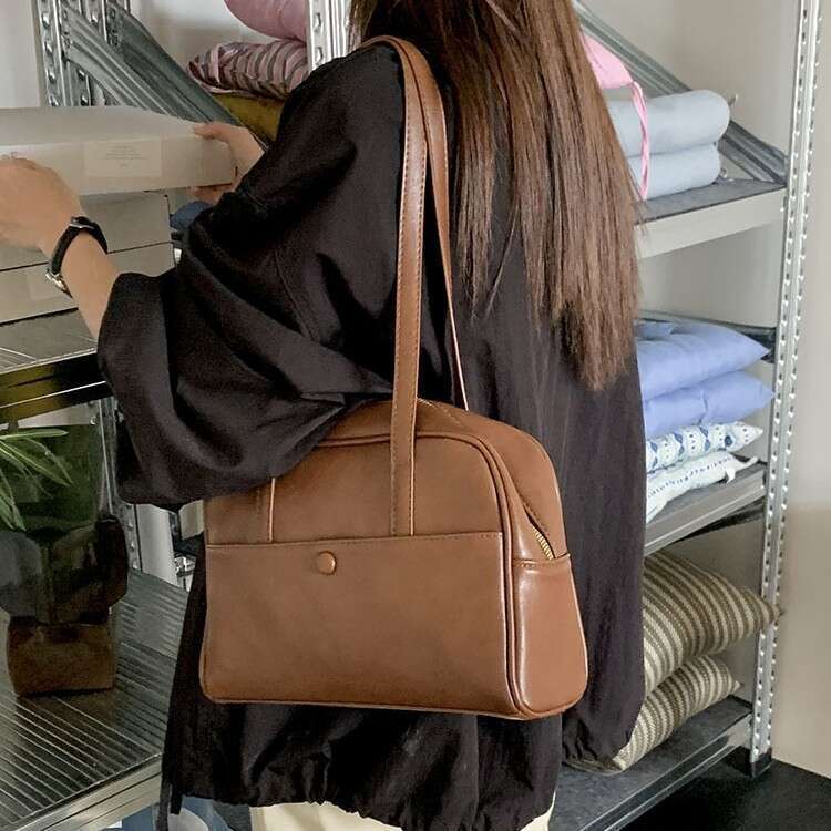 Women's Korean Niche Shoulder Ladies' Autumn And Winter 2026 New Vintage Underarm Bag, Large-Capacity Tote Bag