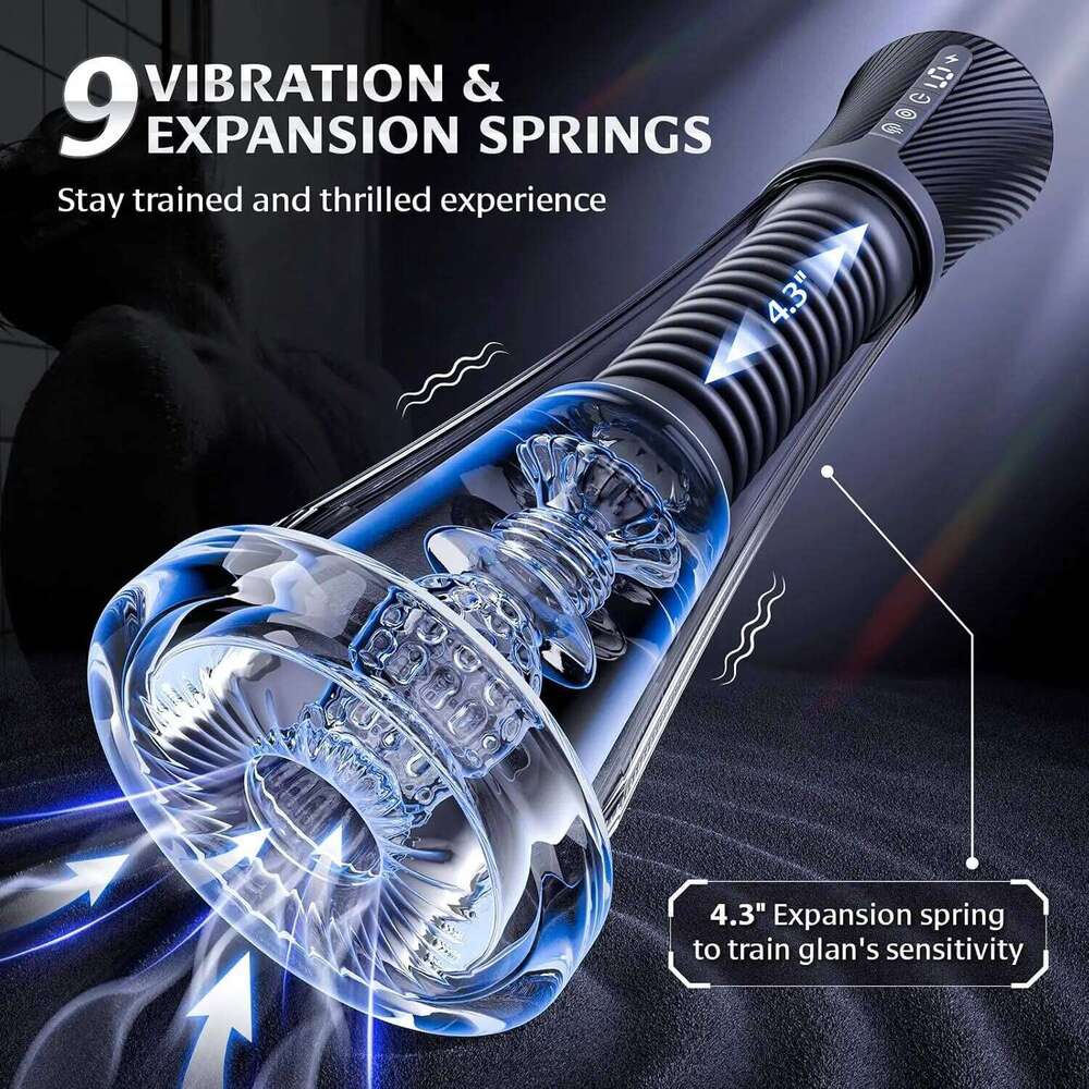 Masturbator Penis Pump Enlarger Transparent Visual Male Sex Toys for Men APP Control Vibrating Vacuum Suction Glans Trainer W260305
